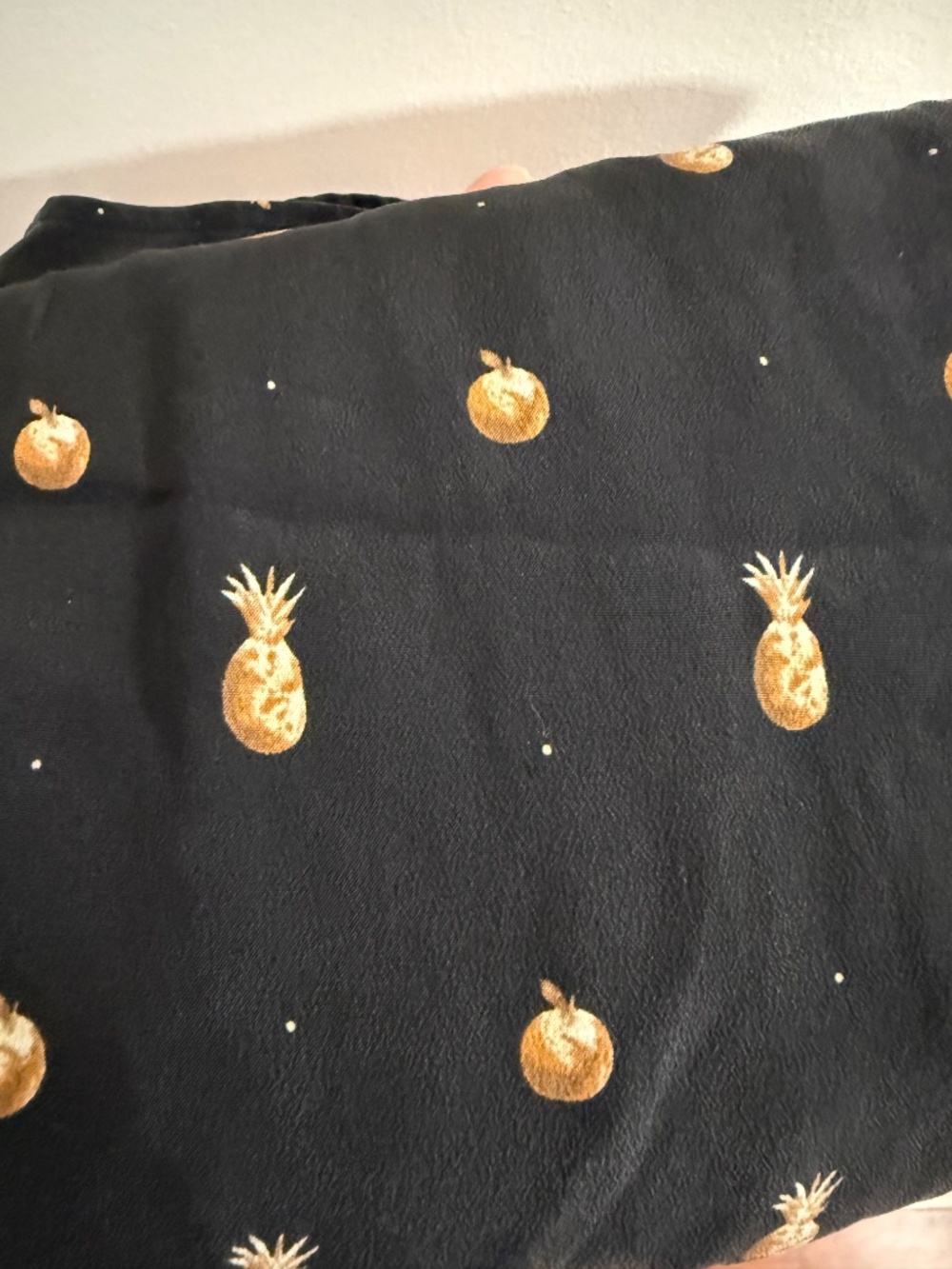 Black Sezane Dress with fruit motif - 100% silk - Picture 5 of 6